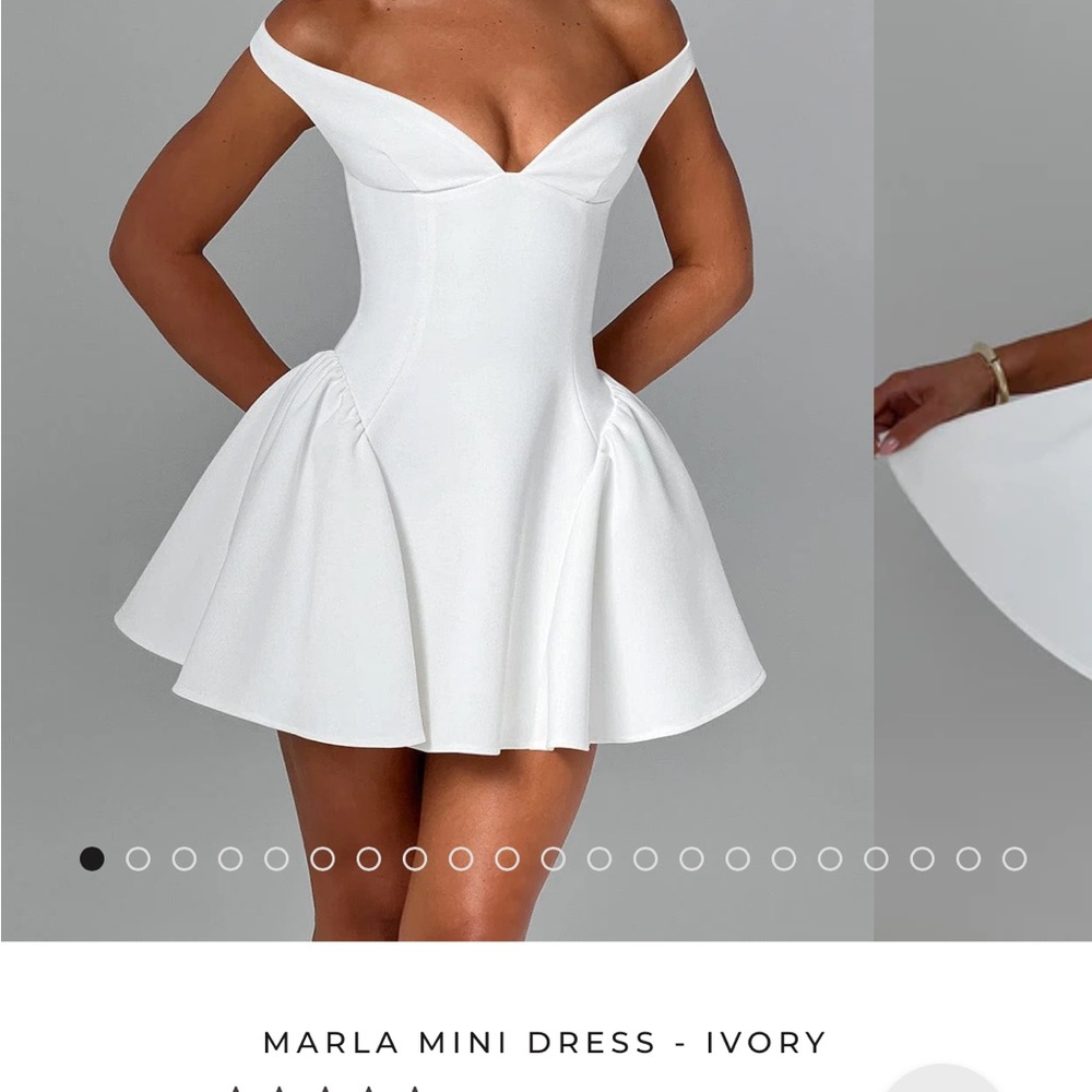 White Fit and Flare Off-Shoulder Mini Dress